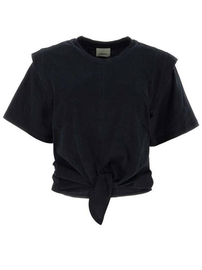 Women's Zelikia Cotton Crop Short Sleeve T-Shirt Black - ISABEL MARANT - BALAAN 2