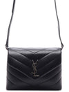 Toy Loulou Strap Shoulder Bag In Quilted Leather Black - SAINT LAURENT - BALAAN 2