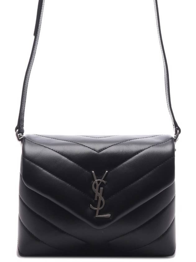 Toy Loulou Strap Shoulder Bag In Quilted Leather Black - SAINT LAURENT - BALAAN 3