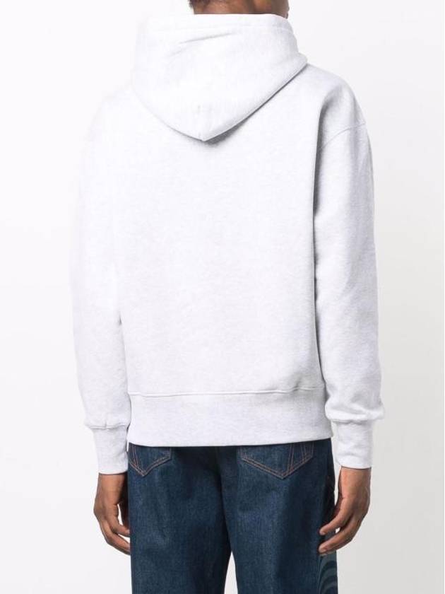 Box Logo Print Cotton Hoodie Grey - MSGM - BALAAN 4