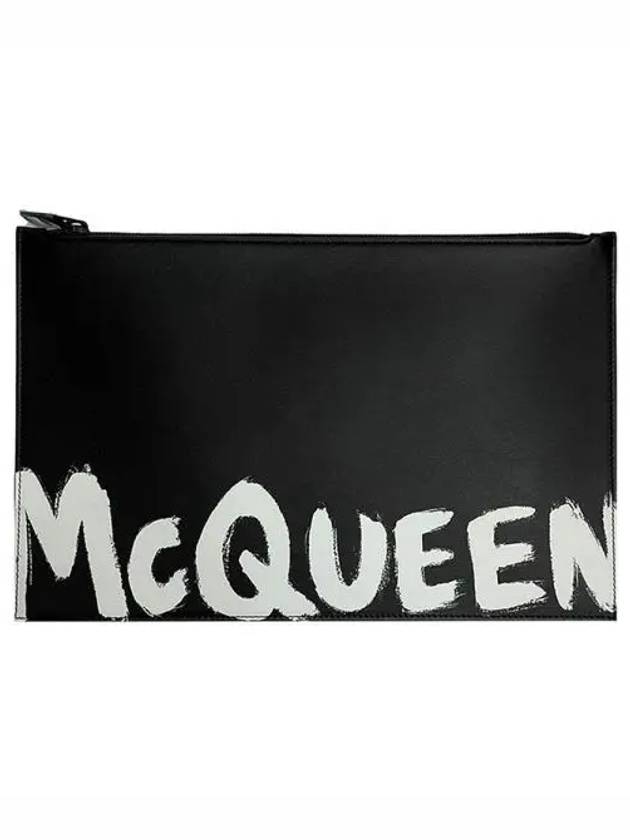 Graffiti Logo Clutch Bag Black - ALEXANDER MCQUEEN - BALAAN 2