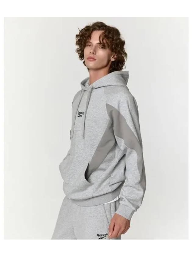 Paneled brushed hoodie gray - REEBOK - BALAAN 1