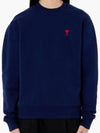 Small Heart Logo Sweatshirt Navy - AMI - BALAAN 4