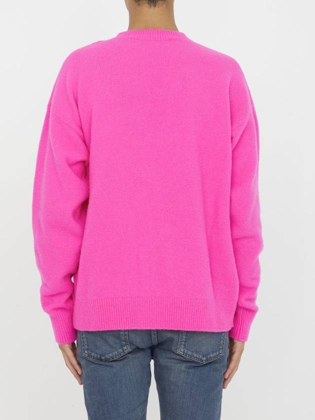 Basic Logo Crew Sweatshirt Fuschia PMHE054F23KNI0053210 - PALM ANGELS - BALAAN 5