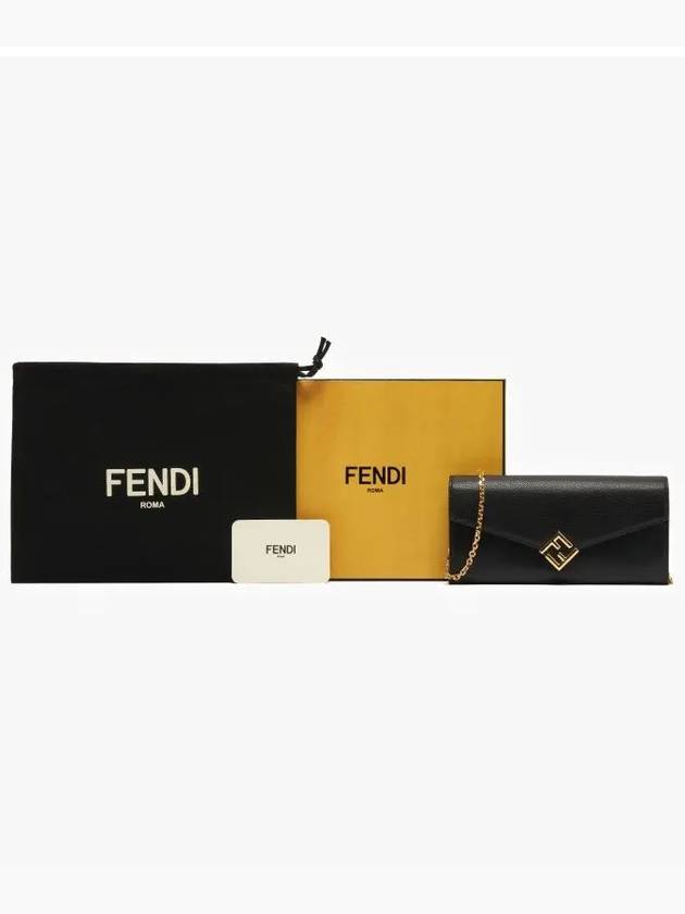 FF Diamond Continental Chain Long Wallet Black - FENDI - BALAAN 4