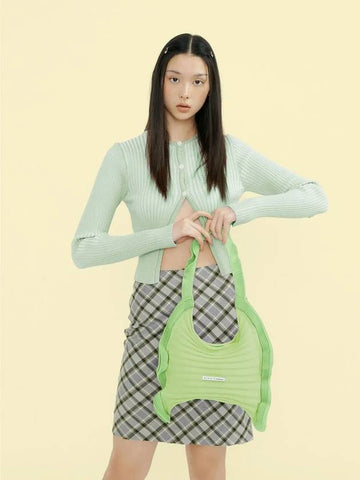 Ruffle shoulder bag green apple - PLEATSMAMA - BALAAN 1