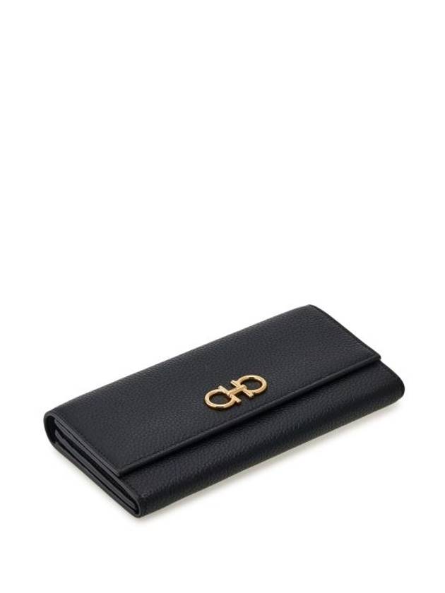 Gancini Chain Long Wallet Black - SALVATORE FERRAGAMO - BALAAN 4