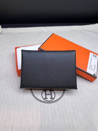 Calvi Duo Card Wallet Noir - HERMES - BALAAN 2