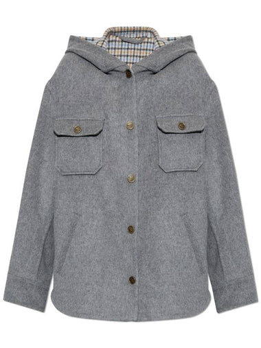 Etro Wool Jacket With Hood, Women's, Grey - ETRO - BALAAN 1