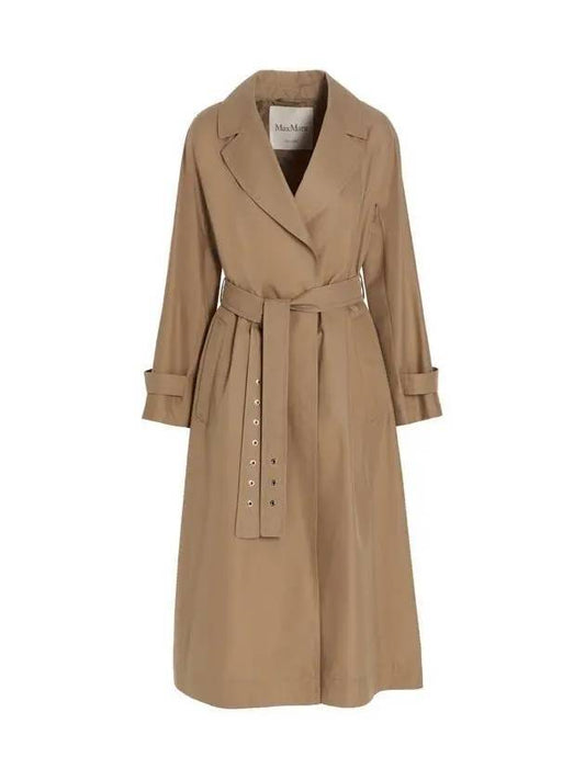 ETrench Gabardine Trench Coat Pale Camel - MAX MARA - BALAAN 1