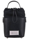 5AC Number Logo Texture Leather Bucket Bag Black - MAISON MARGIELA - BALAAN 3