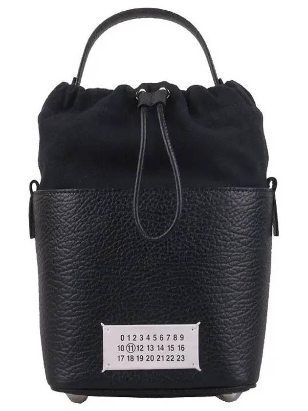 5AC Number Logo Texture Leather Bucket Bag Black - MAISON MARGIELA - BALAAN 3