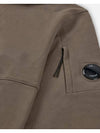 Diagonal Raised Fleece Lens Hoodie Walnut - CP COMPANY - BALAAN 3