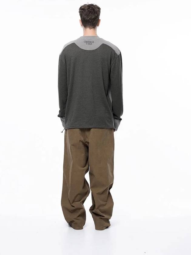 Men s M243MT01KA Snowy Reverse Sleeve Crew Neck Sweatshirt Khaki Brown - CHANCE'S NOI - BALAAN 6