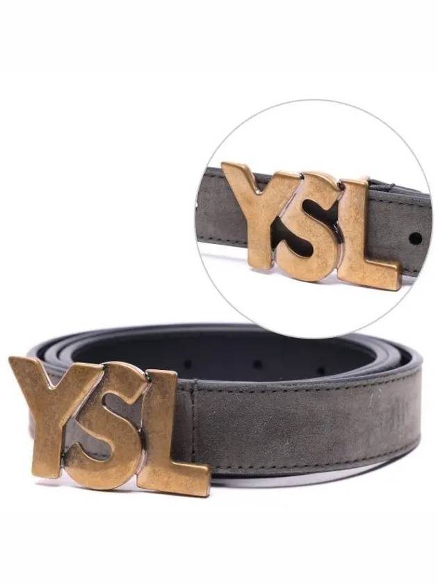 YSL Logo Belt Brown - SAINT LAURENT - BALAAN 2