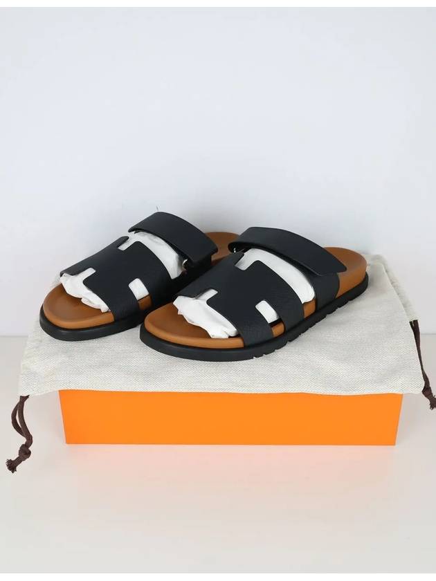 Chypre Calfskin Sandals Black - HERMES - BALAAN 7