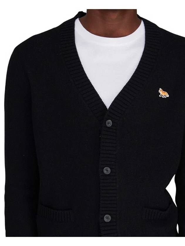 Baby Fox Patch Cosy Cardigan Black - MAISON KITSUNE - BALAAN 4