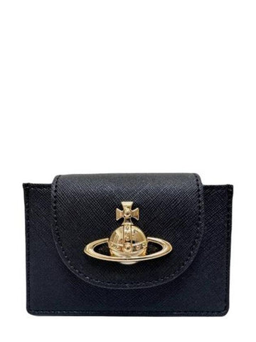 ORB Logo Card Wallet Black - VIVIENNE WESTWOOD - BALAAN 1