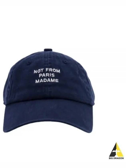 Embroidered cotton slogan ball cap navy - DROLE DE MONSIEUR - BALAAN 2