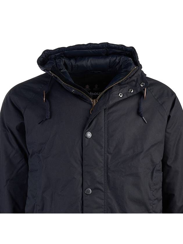 Hooded Beaufort Wax Jacket Navy - BARBOUR - BALAAN 5