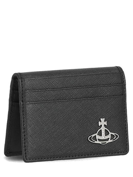 ORB Logo 51110023 L001N N402 Saffiano Card Wallet - VIVIENNE WESTWOOD - BALAAN 1