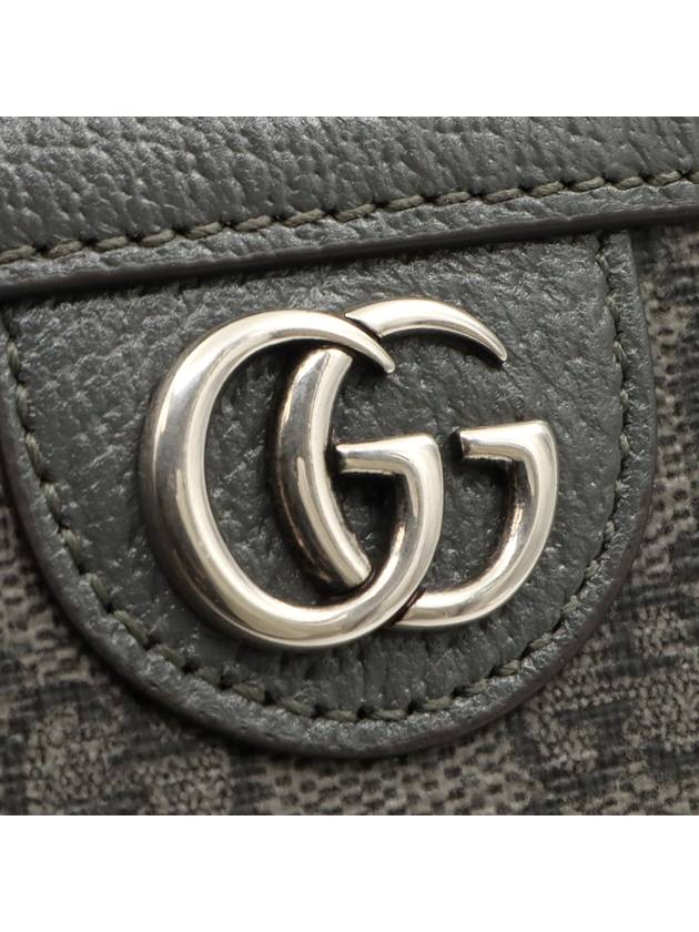 Gray GG Supreme Canvas Ophidia Strap Pouch Clutch - GUCCI - BALAAN 5