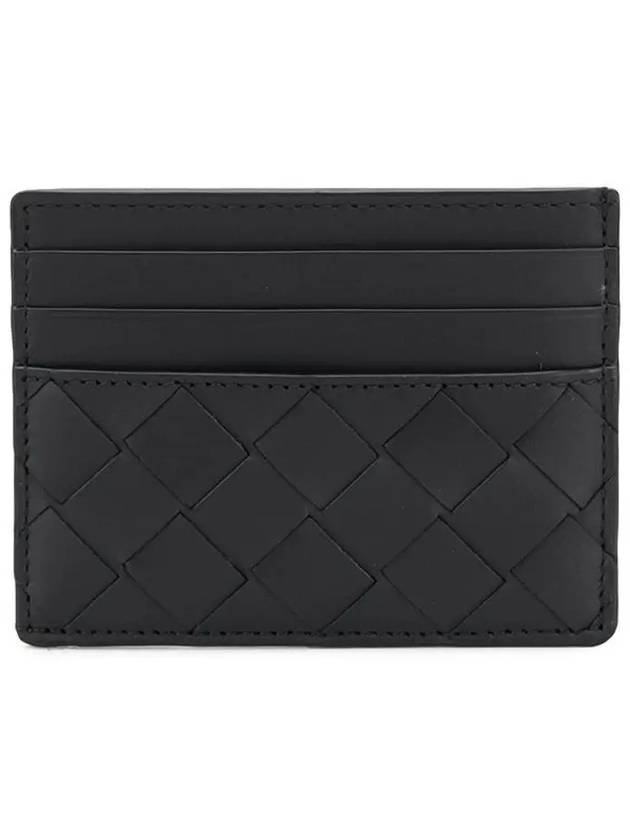 Intrecciato Leather Card Wallet Black - BOTTEGA VENETA - BALAAN 2