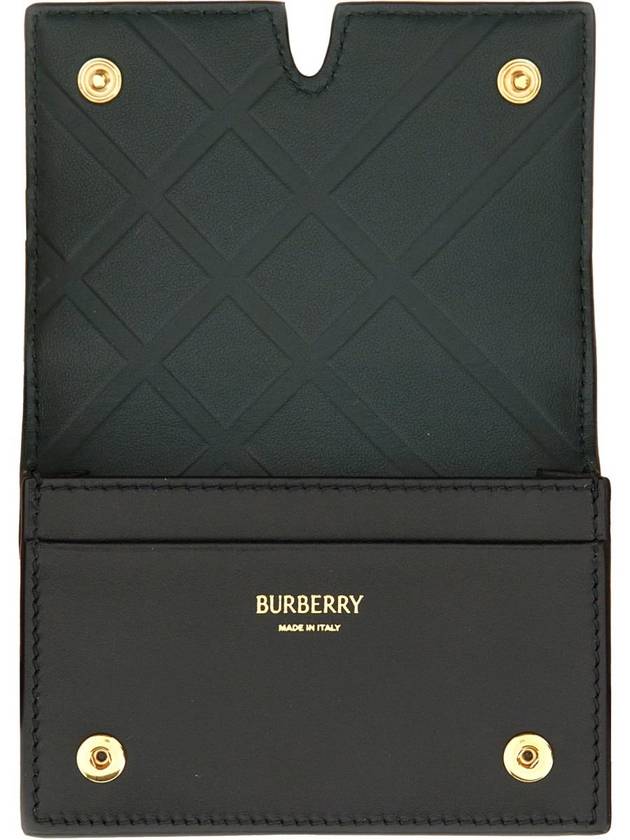 Logo Leather Card Wallet Black - BURBERRY - BALAAN 4