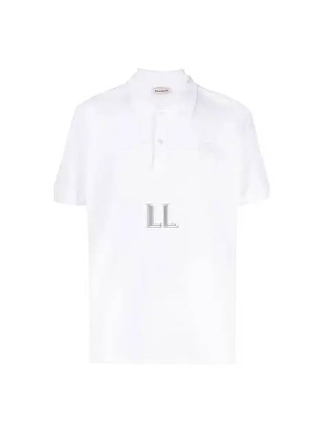 Skull Patch Short Sleeve Polo Shirt White - ALEXANDER MCQUEEN - BALAAN 2