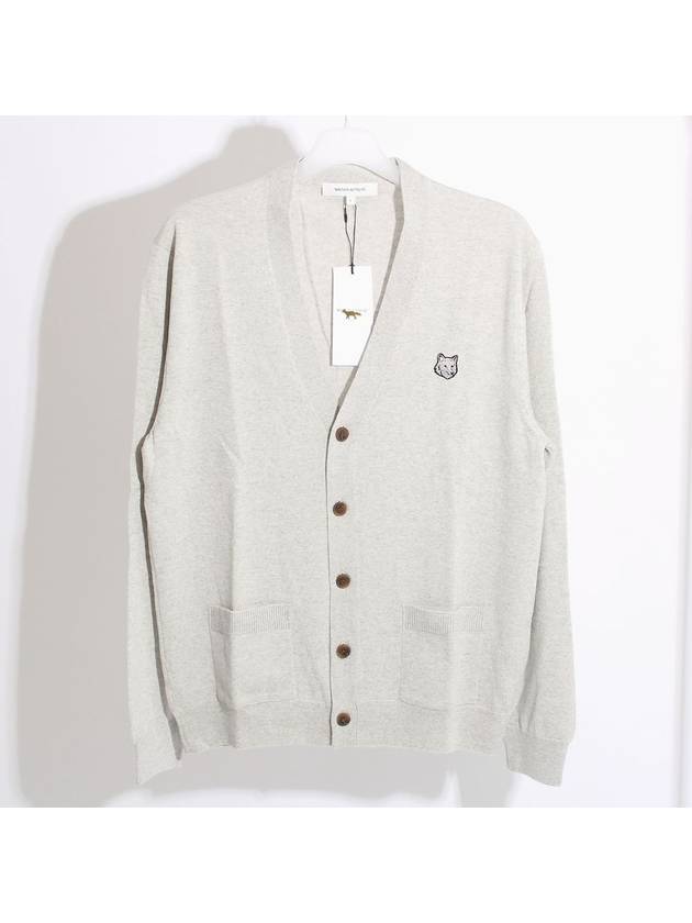 Bold Fox Head Patch Regular Cardigan Grey - MAISON KITSUNE - BALAAN 2