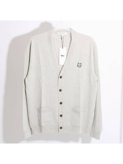 Bold Fox Head Patch Regular Cardigan Grey - MAISON KITSUNE - BALAAN 2