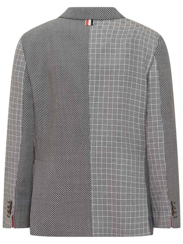 Check Crew Neck Cashmere Crop Cardigan - THOM BROWNE - BALAAN 3