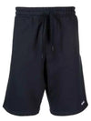 Men's Logo Drawstring Waist Track Shorts Dark Navy - A.P.C. - BALAAN 3