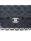 Classic Grained Calfskin Medium Shoulder Bag Black - CHANEL - BALAAN 5