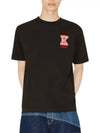 K Crest Cotton Short Sleeve T-Shirt Black - KENZO - BALAAN 4