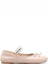 Women's Logo Leather Ballerinas Water Lily - MIU MIU - BALAAN 2