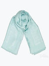 Silk Wool Shawl Scarf Light Blue - FENDI - BALAAN 2