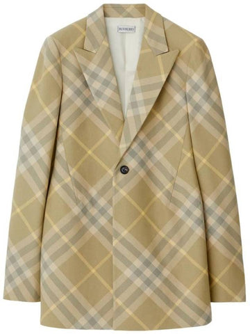 Check Tailored Single Breasted Blazer 8082603 - BURBERRY - BALAAN 1