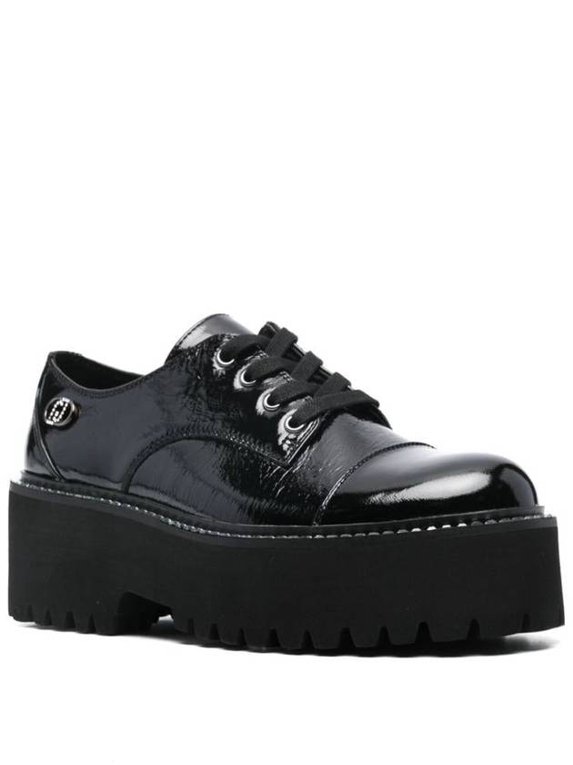 Liu Jo Shiny Black Calfskin Shoes With Laces - LIU JO - BALAAN 4