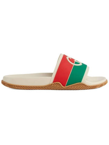 Interlocking G Slippers Ivory - GUCCI - BALAAN 1