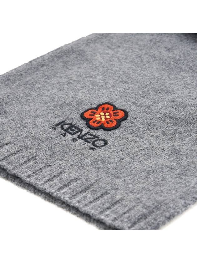 Boke Flower Wool Scarf Grey - KENZO - BALAAN 7