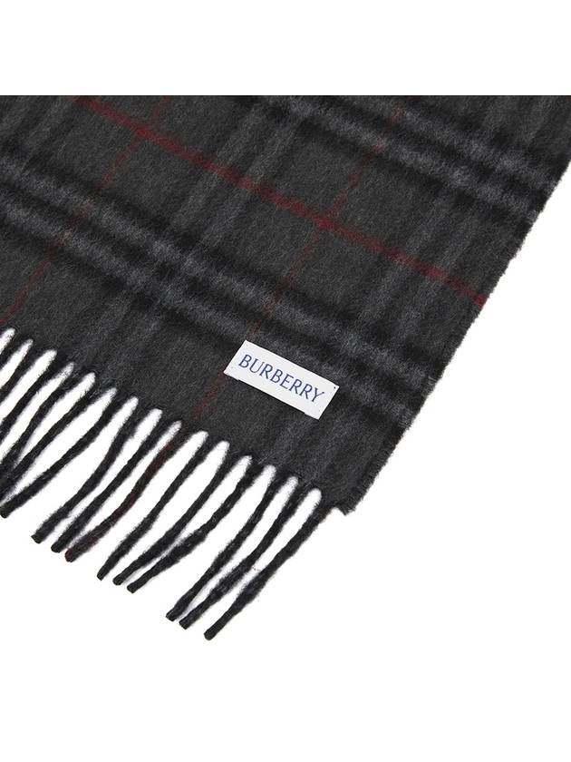 Check Reversible Cashmere Scarf Charcoal Black - BURBERRY - BALAAN 7