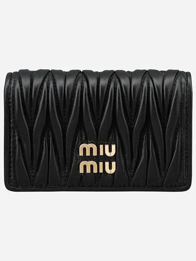 Matelasse Nappa Leather Half Wallet Black - MIU MIU - BALAAN 2