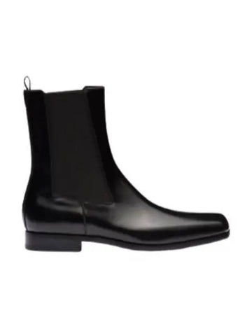 Brushed Leather Chelsea Boots Black 2TG206 P39 - PRADA - BALAAN 1