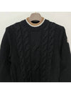 Logo Patch Cable Wool Knit Sweater Black 9C00021 M1172 999 - MONCLER - BALAAN 3