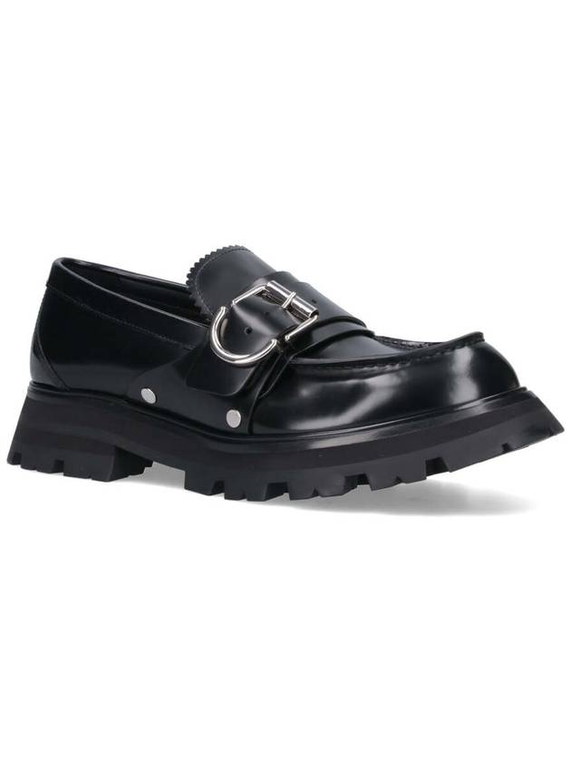 Buckle Leather Loafers Black - ALEXANDER MCQUEEN - BALAAN 3