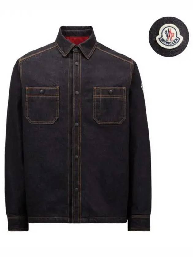 Logo Denim Overshirt 2F00016 596IF 77A 1154145 - MONCLER - BALAAN 1