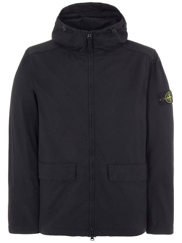 Batavia Garment Dyed Nylon Cotton Hooded Jacket Black - STONE ISLAND - BALAAN 2