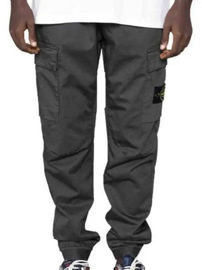 Stretch Cotton Wool Satin Cargo Pants Charcoal - STONE ISLAND - BALAAN 2