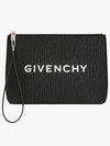 Embroidered Logo Travel Raffia Pouch Black - GIVENCHY - BALAAN 4